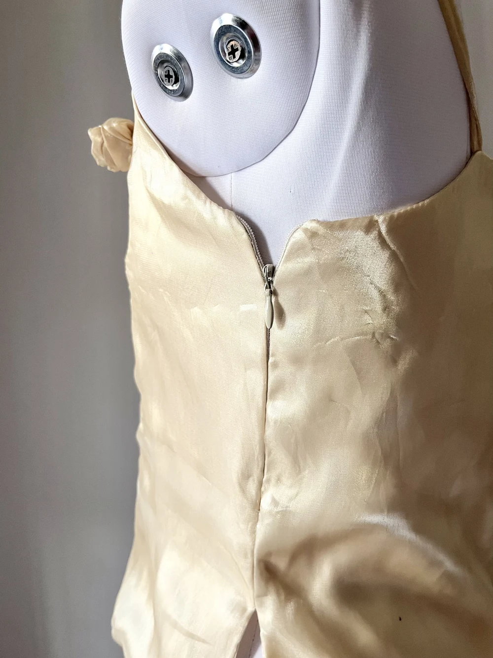 Beige applique flower corset top