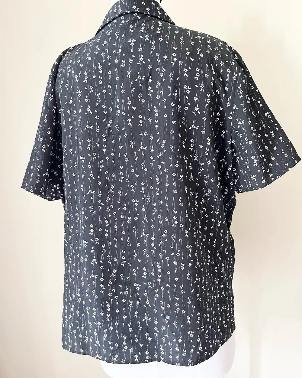Floral navy blue shirt (unisex) 