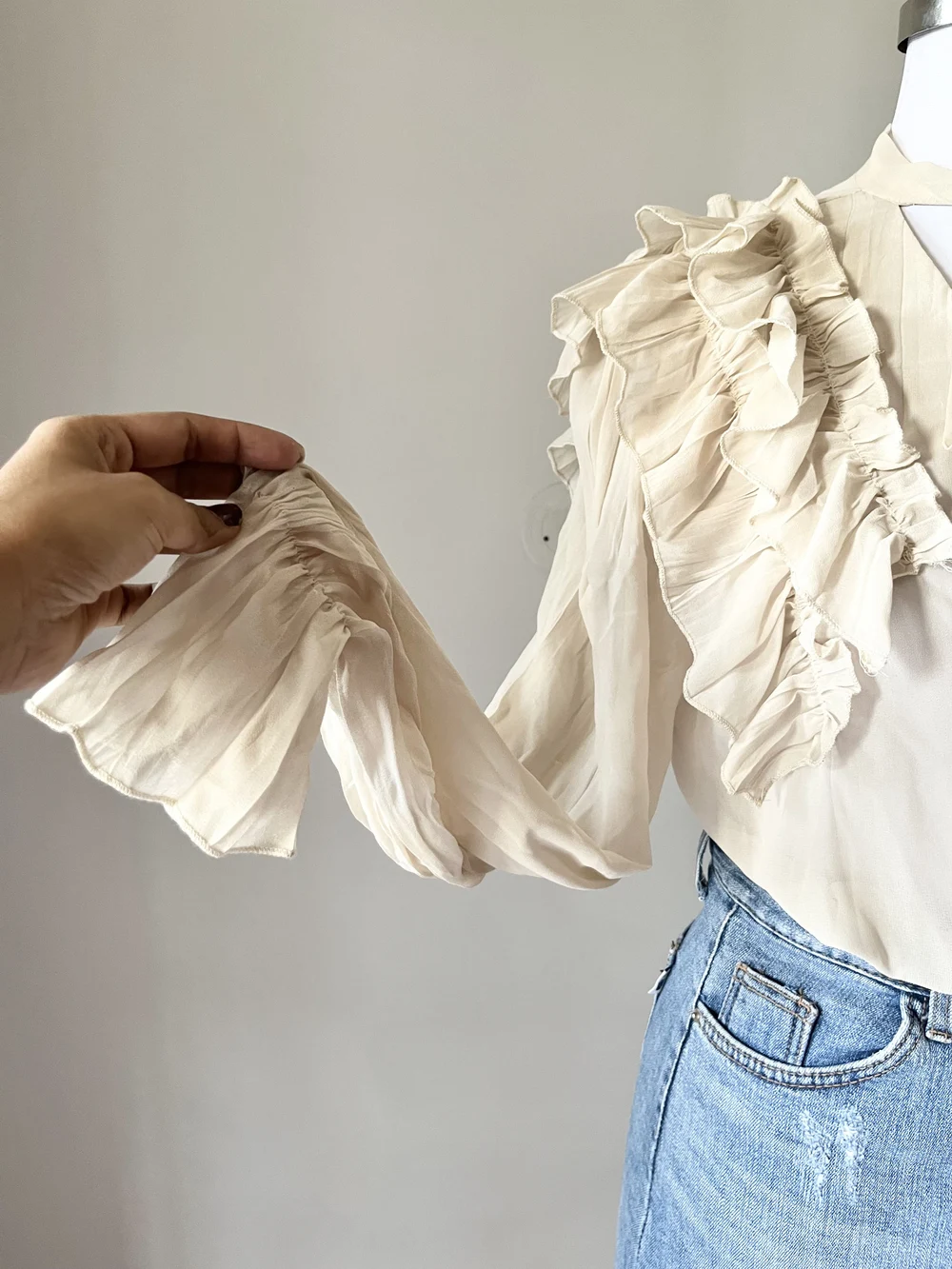 Beige Frill shirt 