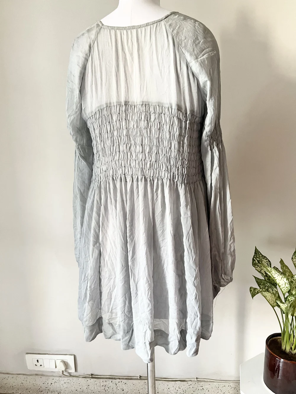 Powder blue sheer dress