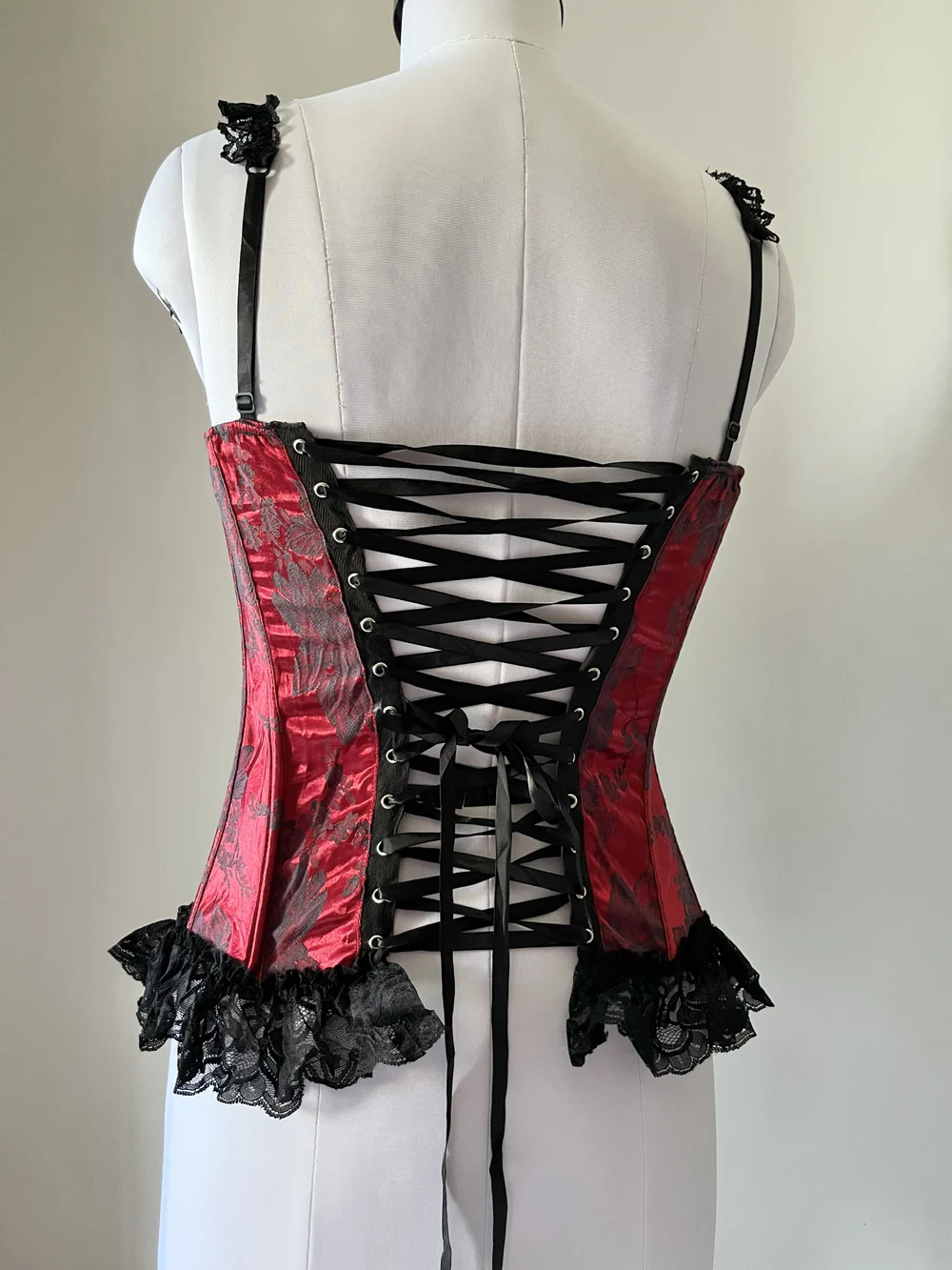 Red hot lace corset top