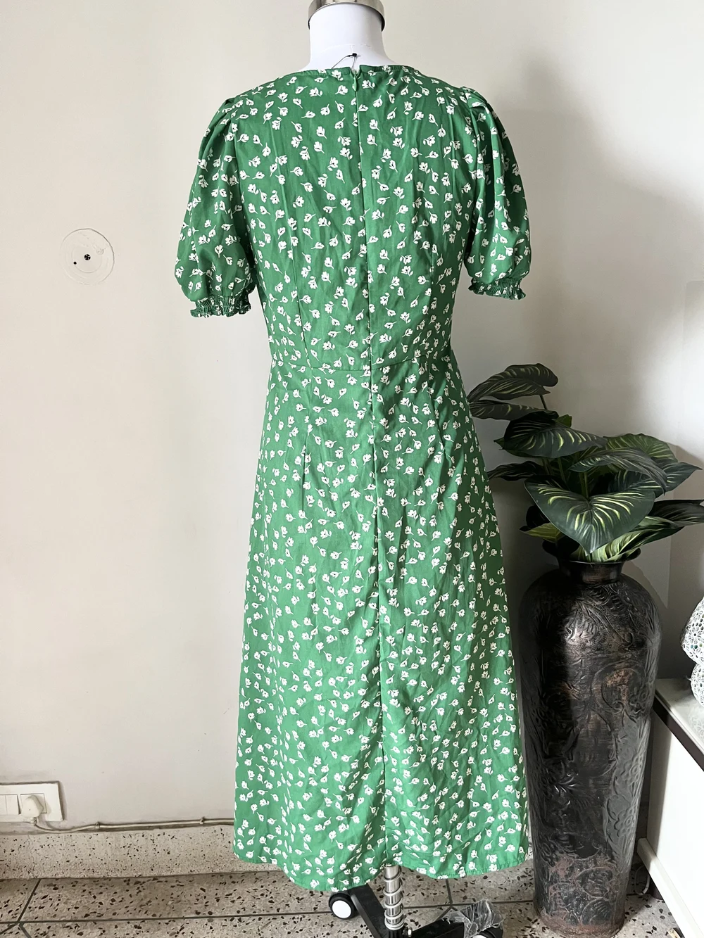 Floral green maxi dress 