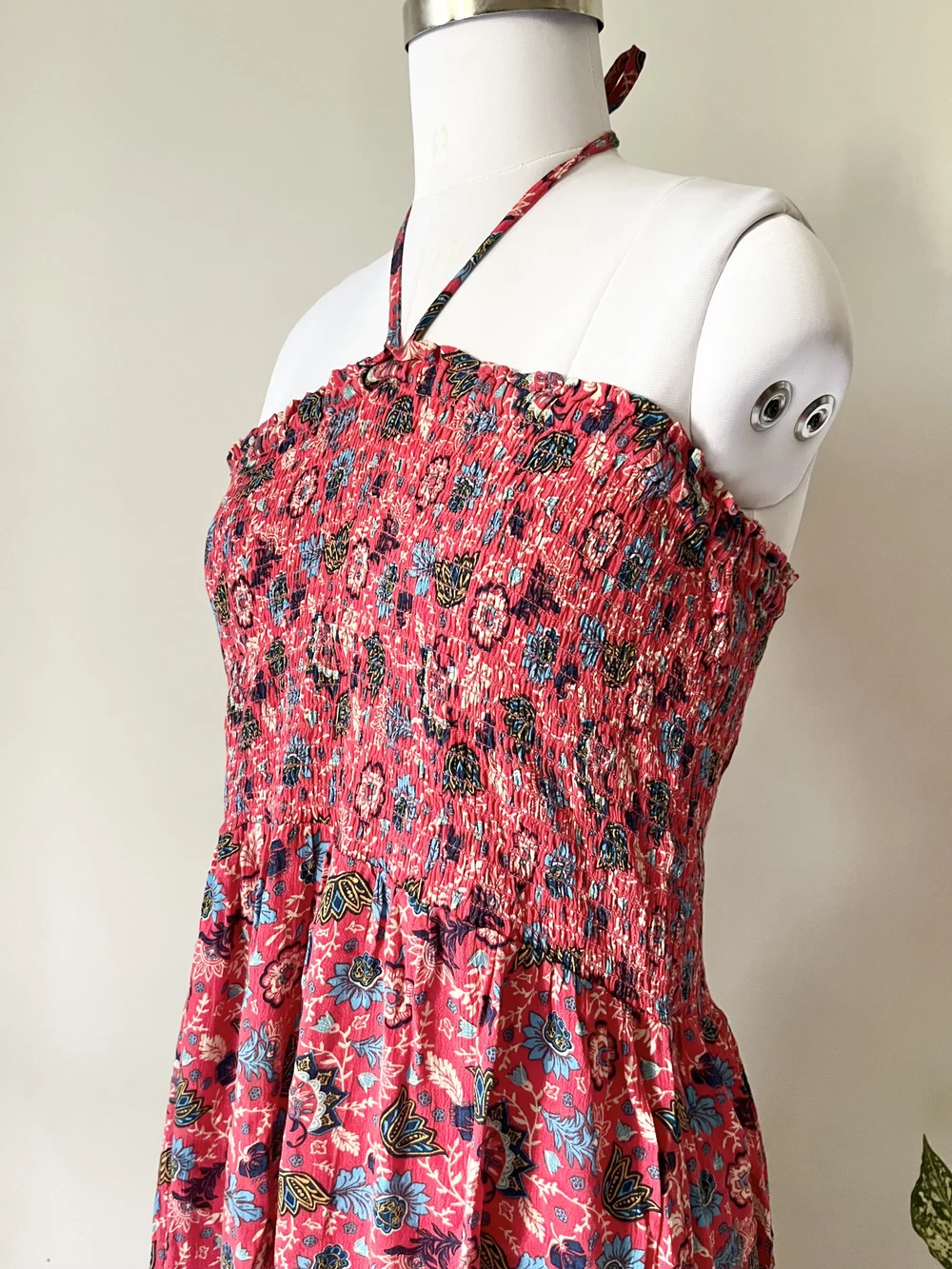 Printed tube tie-up maxi dress