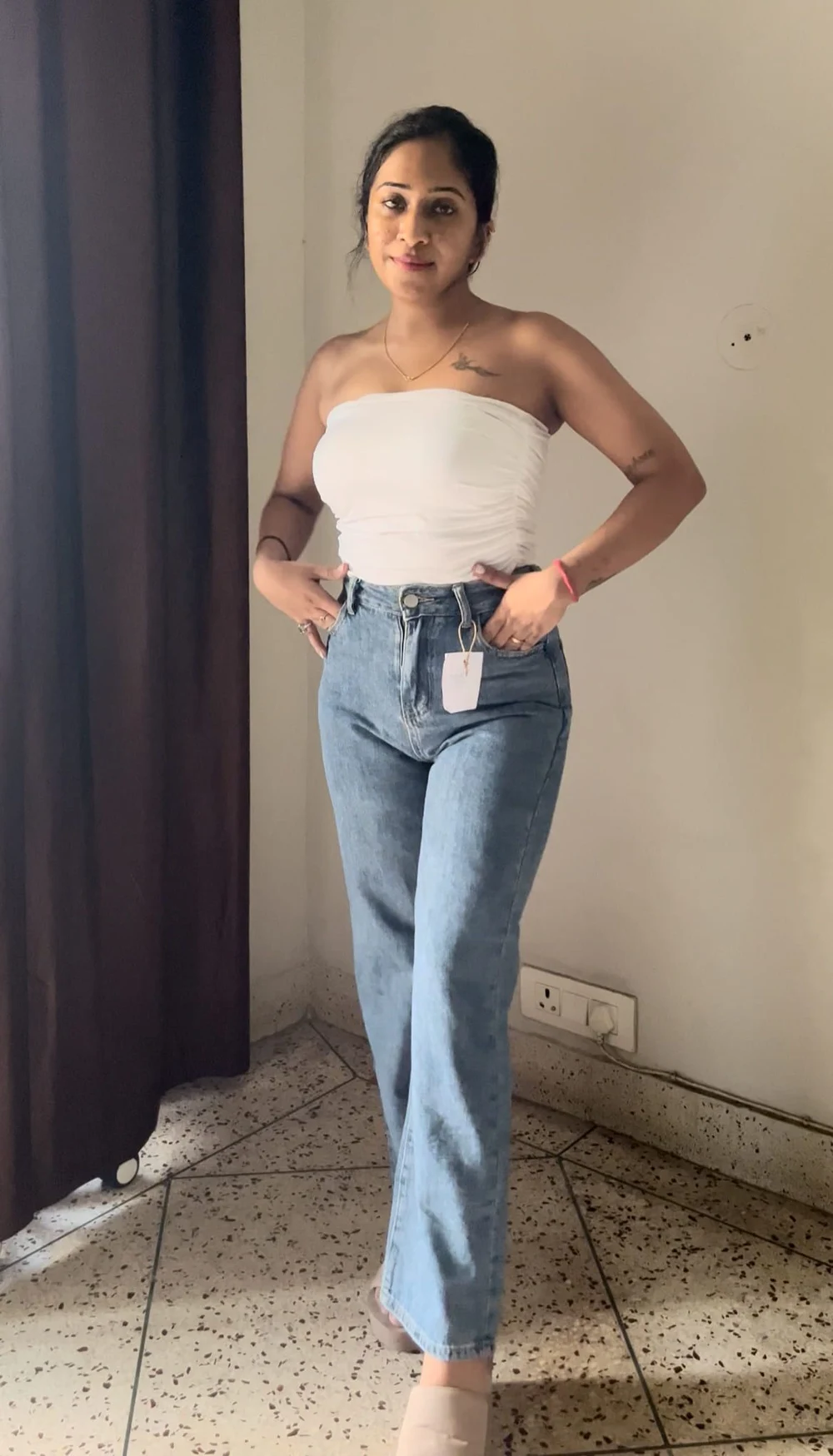 Blue highwaist Straightfit  Denim 