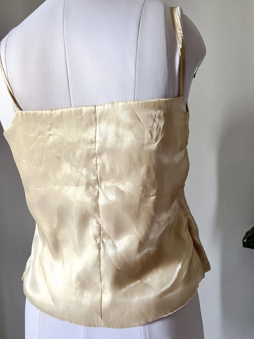 Beige applique flower corset top