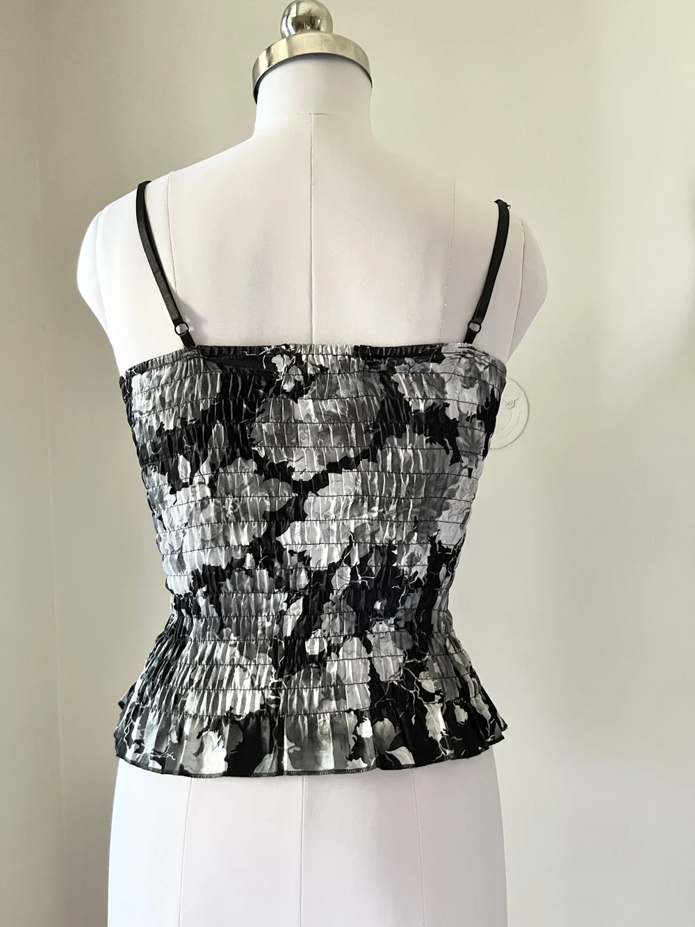 Black floral padded corset top